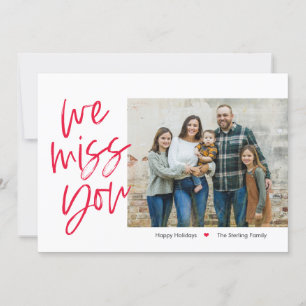 Missing You Editable Colour Holiday Photo Card