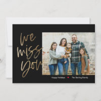 Missing You Editable Colour Holiday Photo Card