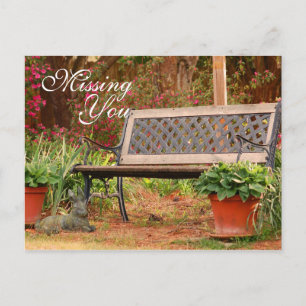 Missing You, Empty Bench Postcard