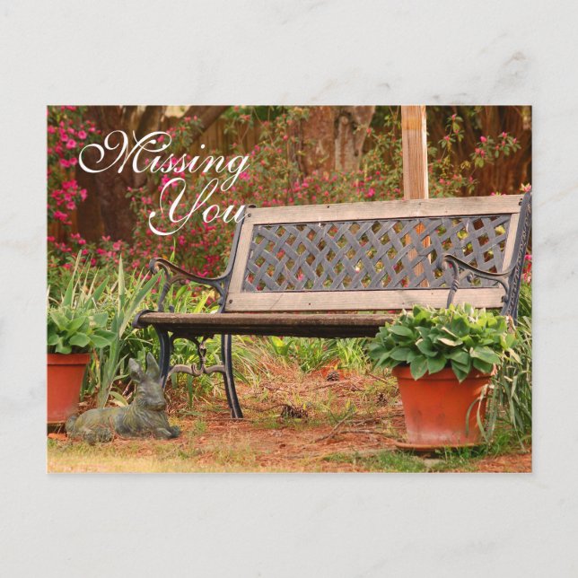 Missing You, Empty Bench Postcard (Front)