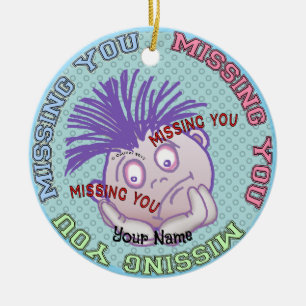 Missing You Face  Ceramic Ornament