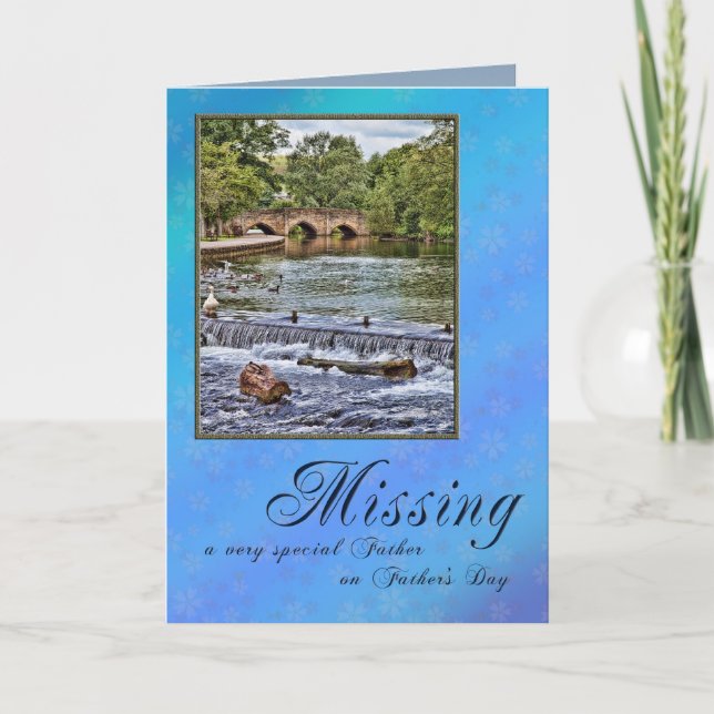 Missing you father on Father's Day Card (Front)
