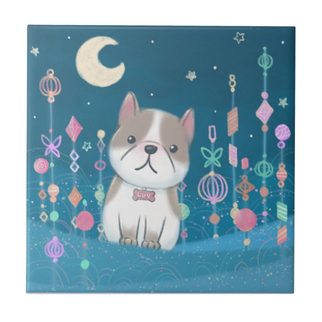 Missing You: French Bulldog Ceramic Tile (Front)