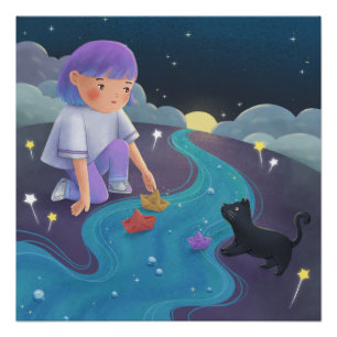 Missing You Illustration Art Poster