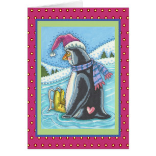 MISSING YOU LONELY PENGUIN HOLIDAY GREETING CARD V