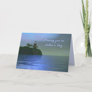 Missing You on Father's Day Lighthouse Card