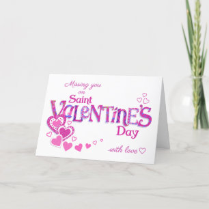 Missing You on Valentine's Hearts and Flowers Card