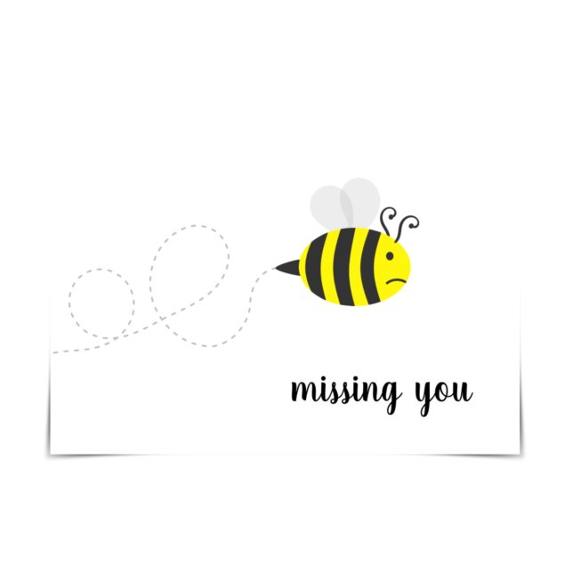 "Missing You" Sad Bee Card (Creator Uploaded)