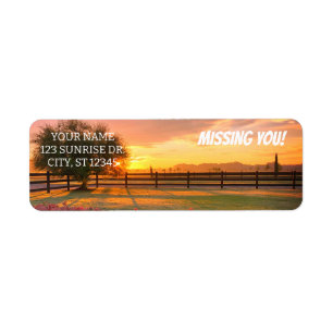 MISSING YOU, SUNRISE RETURN ADDRESS LABEL