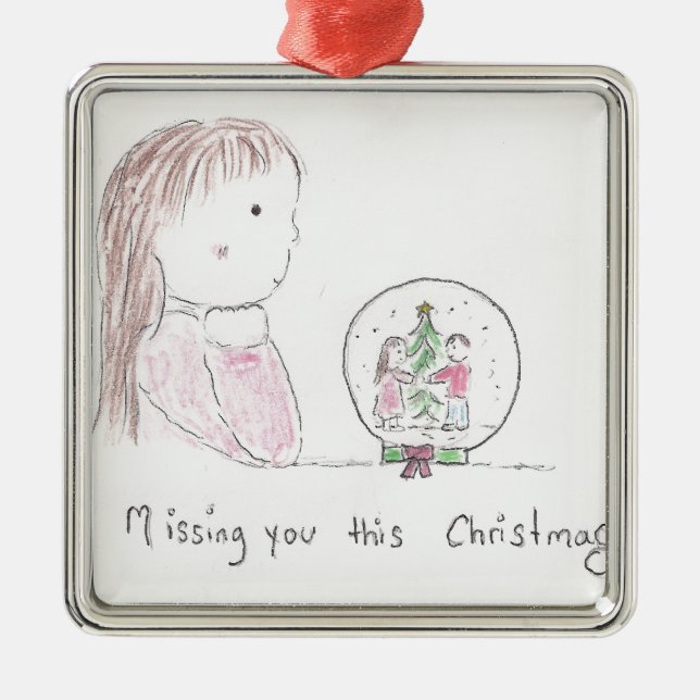 Missing You This Christmas Metal Tree Decoration (Front)