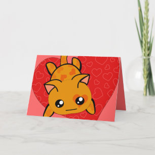 Missing You Ultra Cute Kawaii Kitty Love Holiday Card