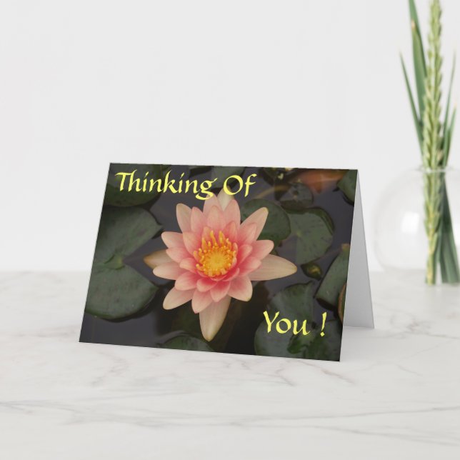 Missing You Water Lily (editable) Card (Front)