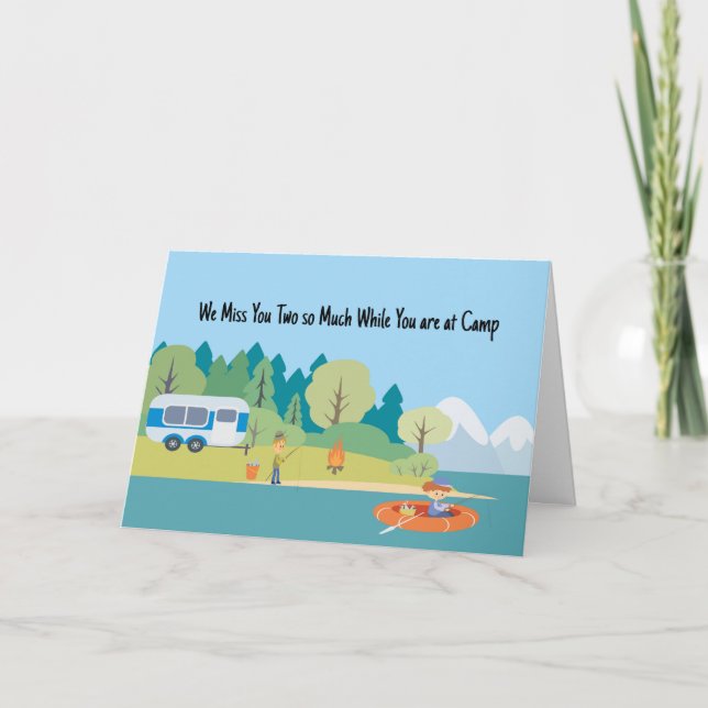 Missing You While at Camp Card for Boys (Front)
