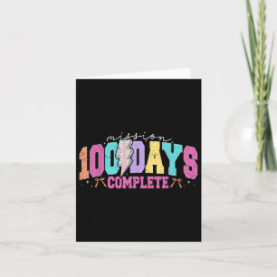 Mission 100 Days Complete Funny 100 Days Of School Card
