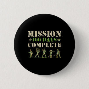 Mission 100 Days Of School Complete Student Boy So 6 Cm Round Badge