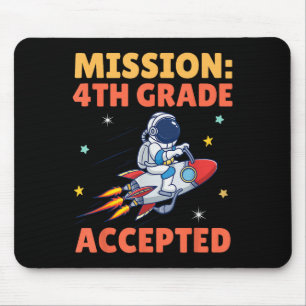 Mission Accepted 4th Fourth Grade Astronaut Back T Mouse Pad