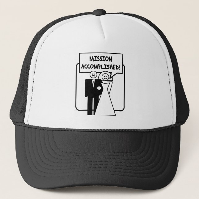 Mission Accomplished Marriage Trucker Hat (Front)
