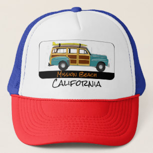 Mission Beach, California Surf Woody Trucker Hat