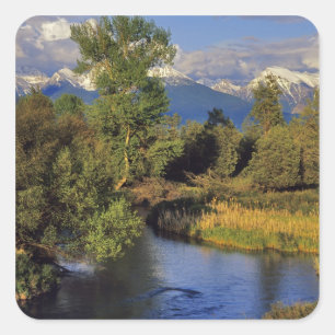Mission Creek in the National Bison Range in Square Sticker