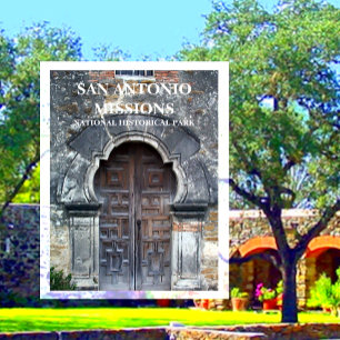 Mission Espada Church Door, San Antonio Missions Postcard