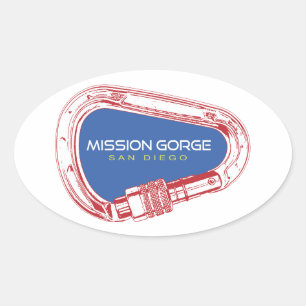 Mission Gorge San Diego Climbing Carabiner Oval Sticker