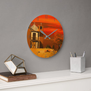 Mission in the Desert, by Gary Poling Large Clock