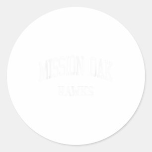 Mission Oak High School Hs Tulare Ca Retro Sports Classic Round Sticker