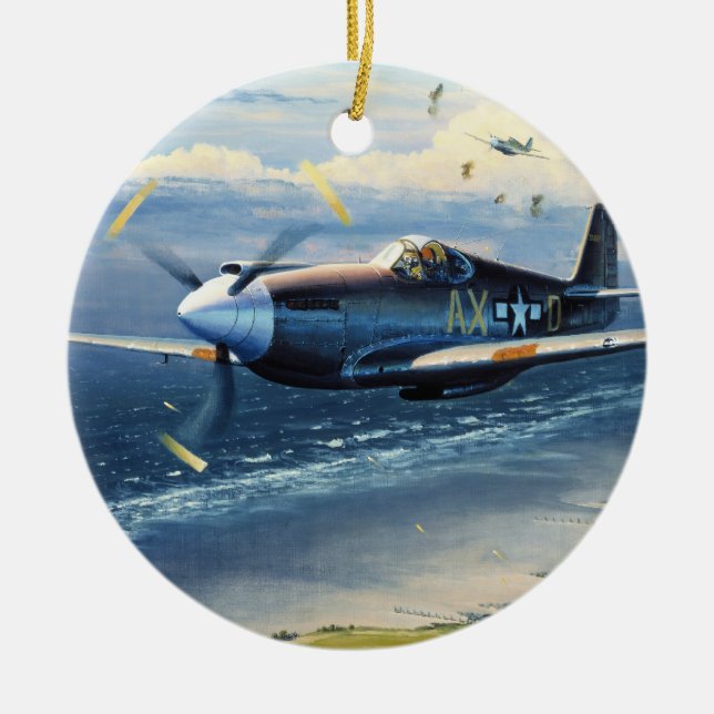 Mission Over Normandy by William S. Phillips Ceramic Ornament (Front)