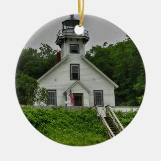 Mission Point Lighthouse Ceramic Ornament