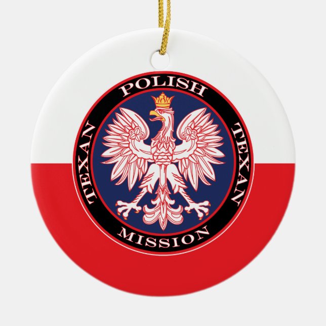Mission Polish Texan Ceramic Ornament (Front)