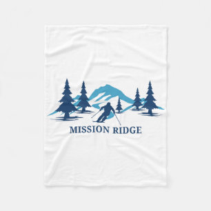 Mission Ridge Washington Ski Resort Skiing Skier Fleece Blanket