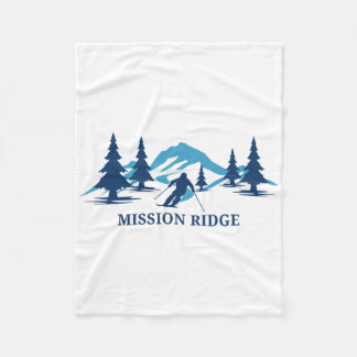 Mission Ridge Washington Ski Resort Skiing Skier  Fleece Blanket