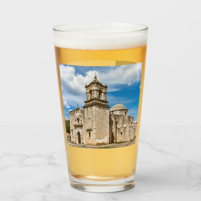 Mission San José, San Antonio, Texas, Beer Glass (Front Filled)