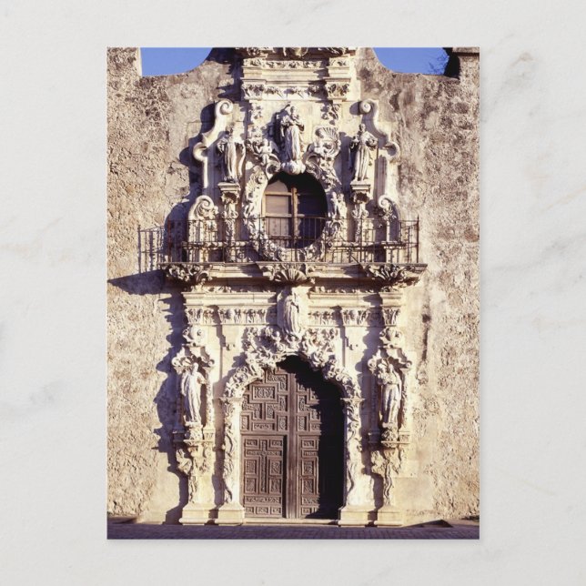 Mission San Jose, Texas - elaborate front facade Postcard (Front)