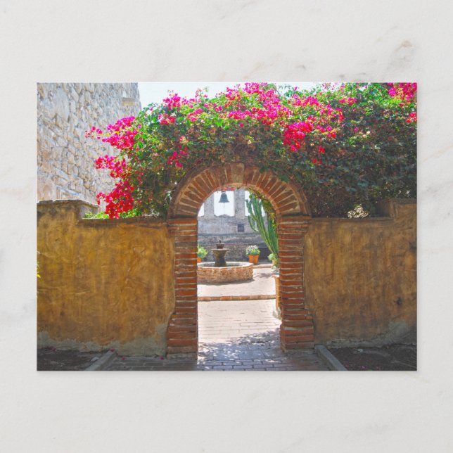 Mission San Juan Capistrano Courtyard Archway  Postcard (Front)