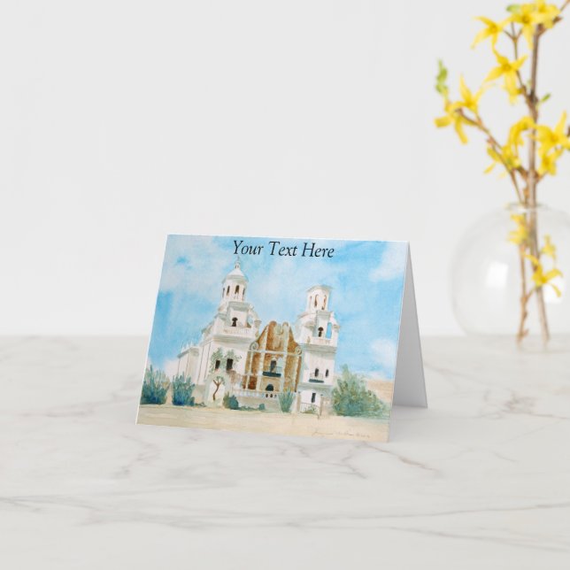 Mission San Xavier del Bac Card (Yellow Flower)