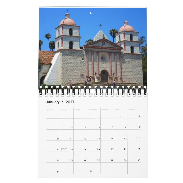 Mission Santa Barbara Calendar (Jan 2027)