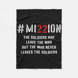 Mission Save 22 A Day Veteran Lives Suicide Awaren Fleece Blanket