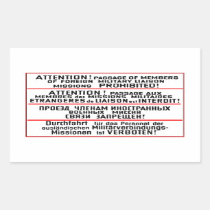 Mission Sign Memorabilia Rectangular Sticker
