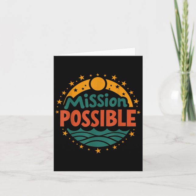 Mission Ssible Motivational Insrational School  Card (Front)