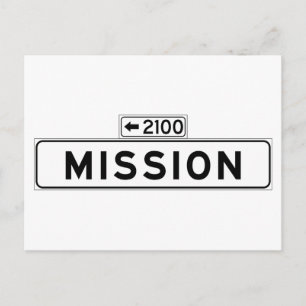 Mission St., San Francisco Street Sign Postcard