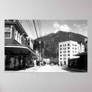 Mission Street in the centre of Ketchikan Poster