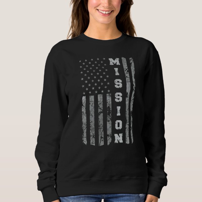 Mission Texas American Flag Sweatshirt (Front)