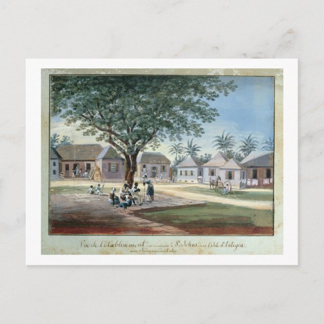 Missionary Buildings, St. Johns, Antigua (w/c and Postcard (Front)