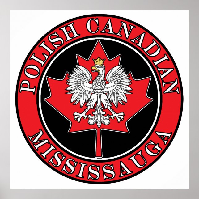 Mississauga Round Polish Canadian Leaf Poster (Front)