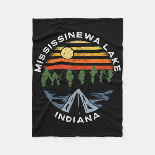 Mississinewa Lake Indiana Forest Camping Vacation  Fleece Blanket