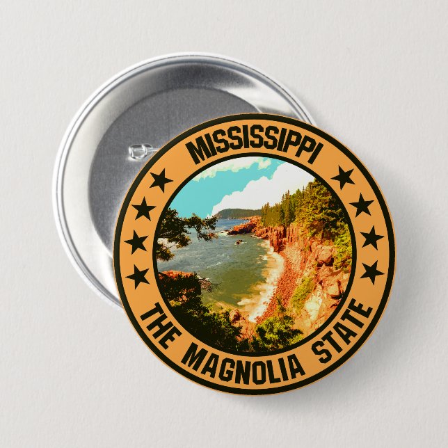 Mississippi                                        7.5 cm round badge (Front & Back)