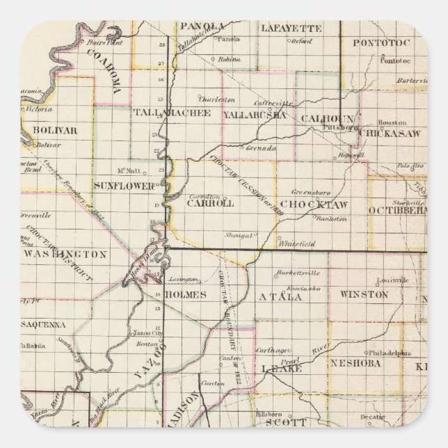 Mississippi 8 square sticker (Front)