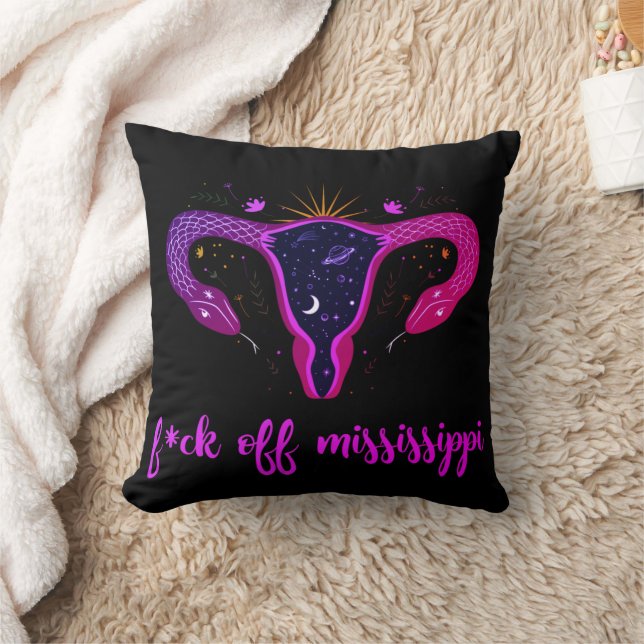 Mississippi Abortion Ban Celestial Uterus Protest  Cushion (Blanket)