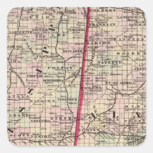 Mississippi and Alabama Square Sticker